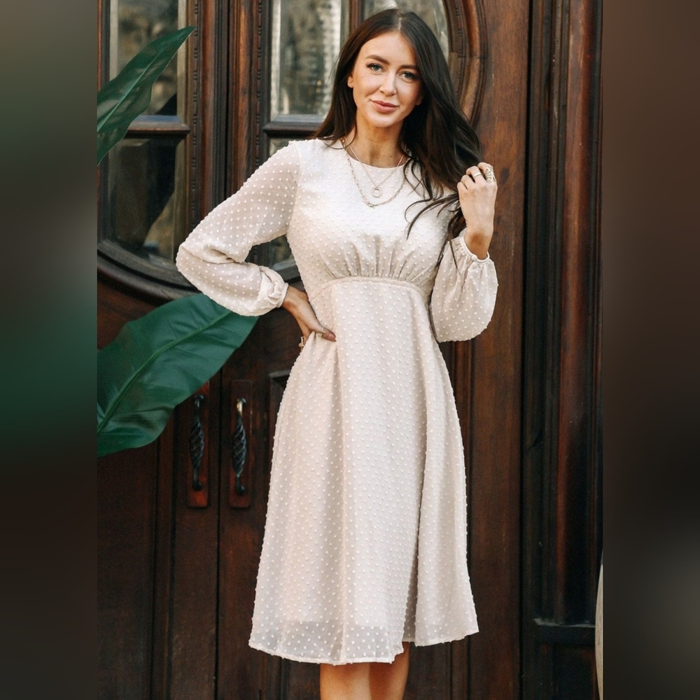 Böhme beautiful polka dot blush-nude  women's dress size L